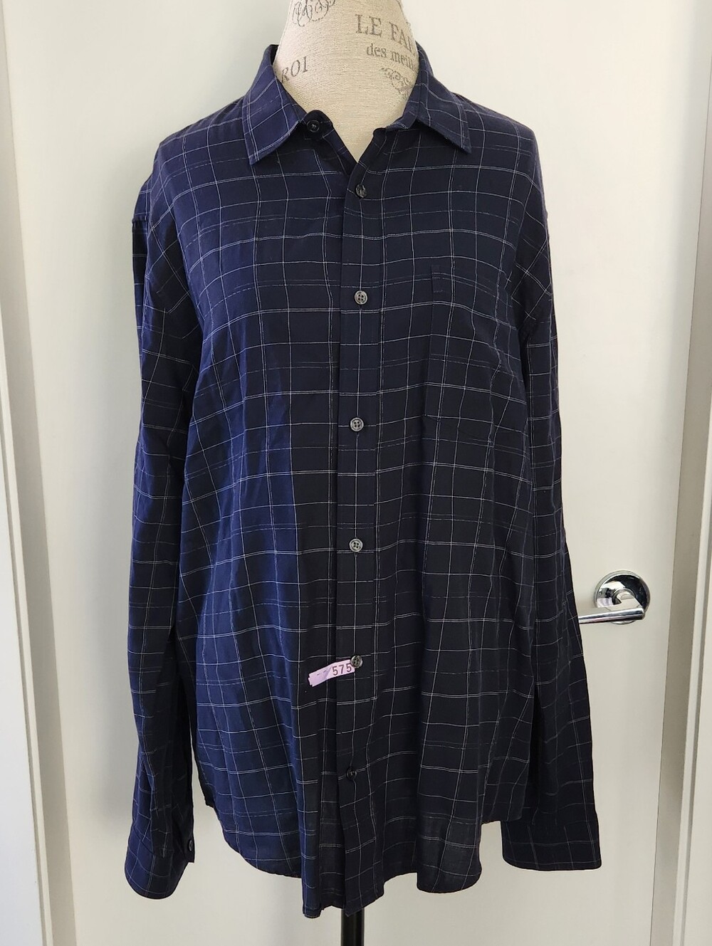 Vince Cotton Checkered Buttondown Mens Shirt
